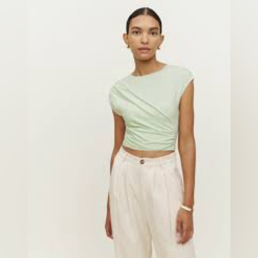 Reformation Light Green Crop Top